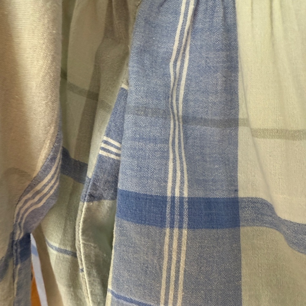 L.L. Bean Vintage Long Sleeve Plaid Dress - Blue and Cream - Picture 4 of 8